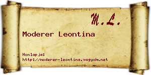 Moderer Leontina névjegykártya